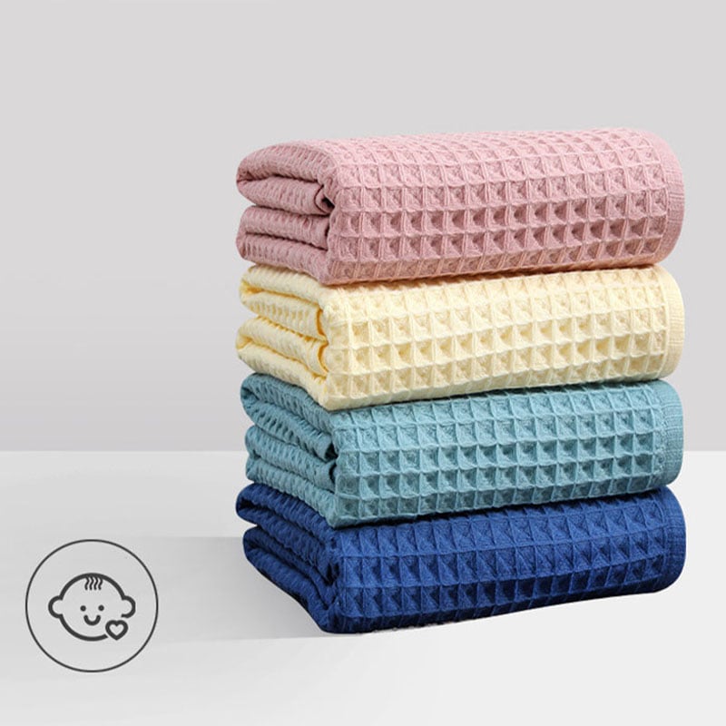 💜Super Absorbent Breathable Antibacterial Waffle Bath Towel