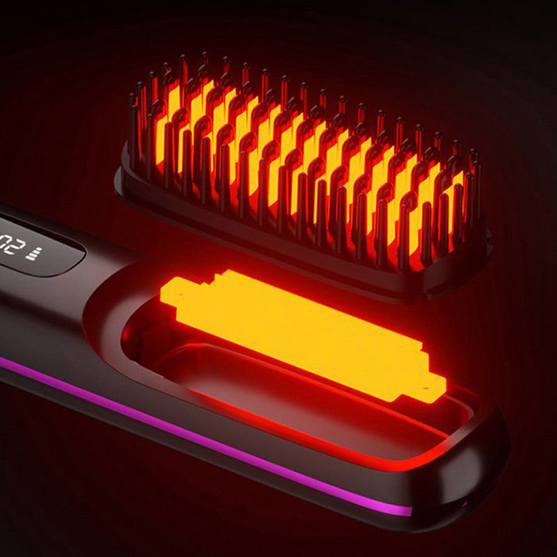 Wireless Ceramic Heating Hair Straightening Comb