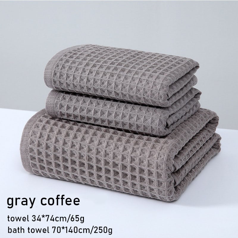 💜Super Absorbent Breathable Antibacterial Waffle Bath Towel