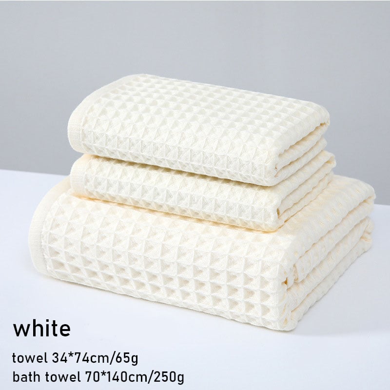 💜Super Absorbent Breathable Antibacterial Waffle Bath Towel