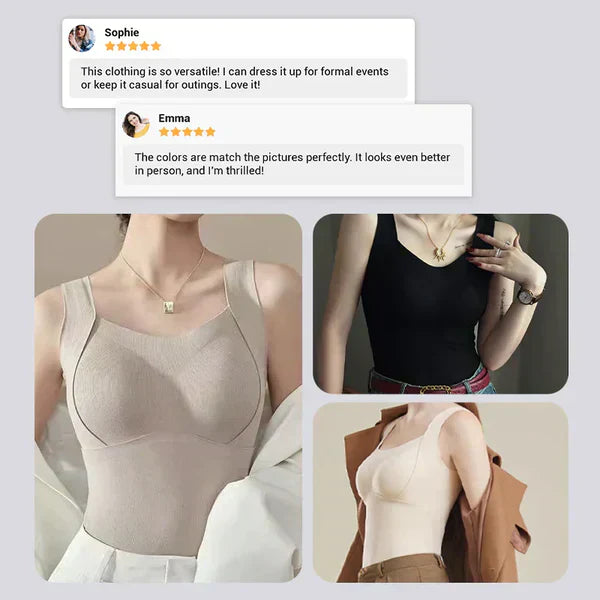 🔥60%OFF Christmas Sale🥰Thickened Warm Tank Top with Shelf Bra