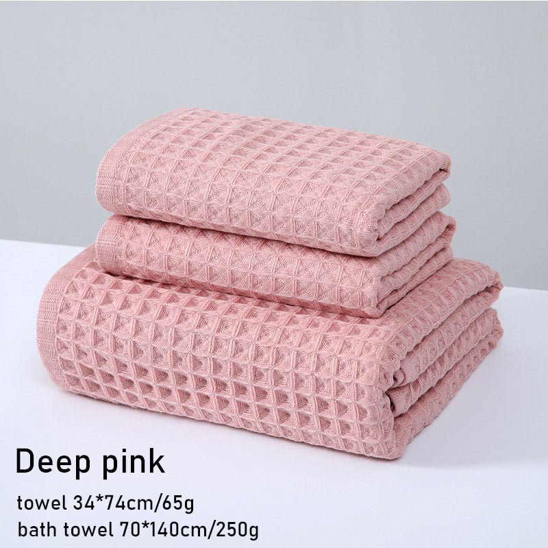 💜Super Absorbent Breathable Antibacterial Waffle Bath Towel