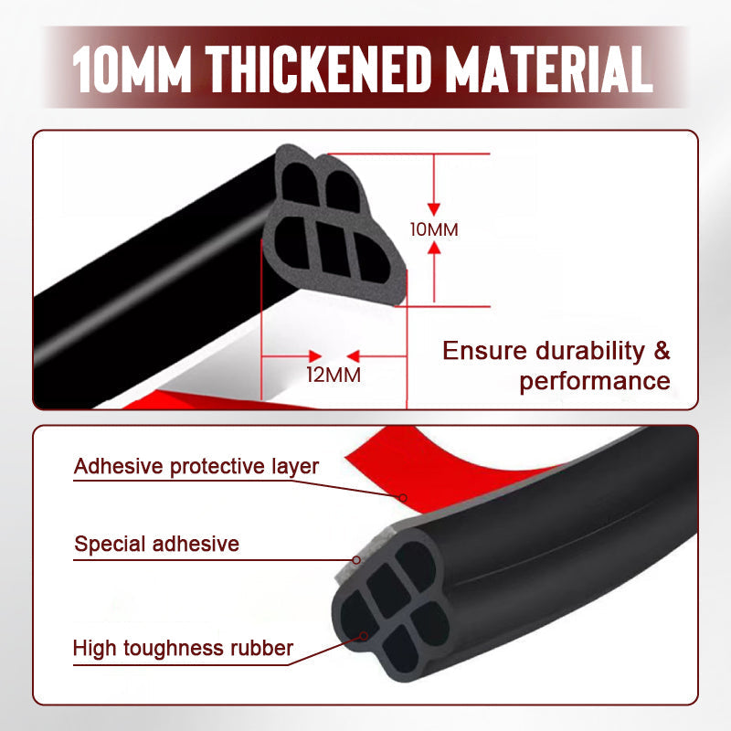 🚗Reduced by 41% 🧷 Dustproof rubber sealing tape for reducing automobile noise.