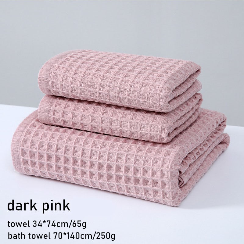 💜Super Absorbent Breathable Antibacterial Waffle Bath Towel