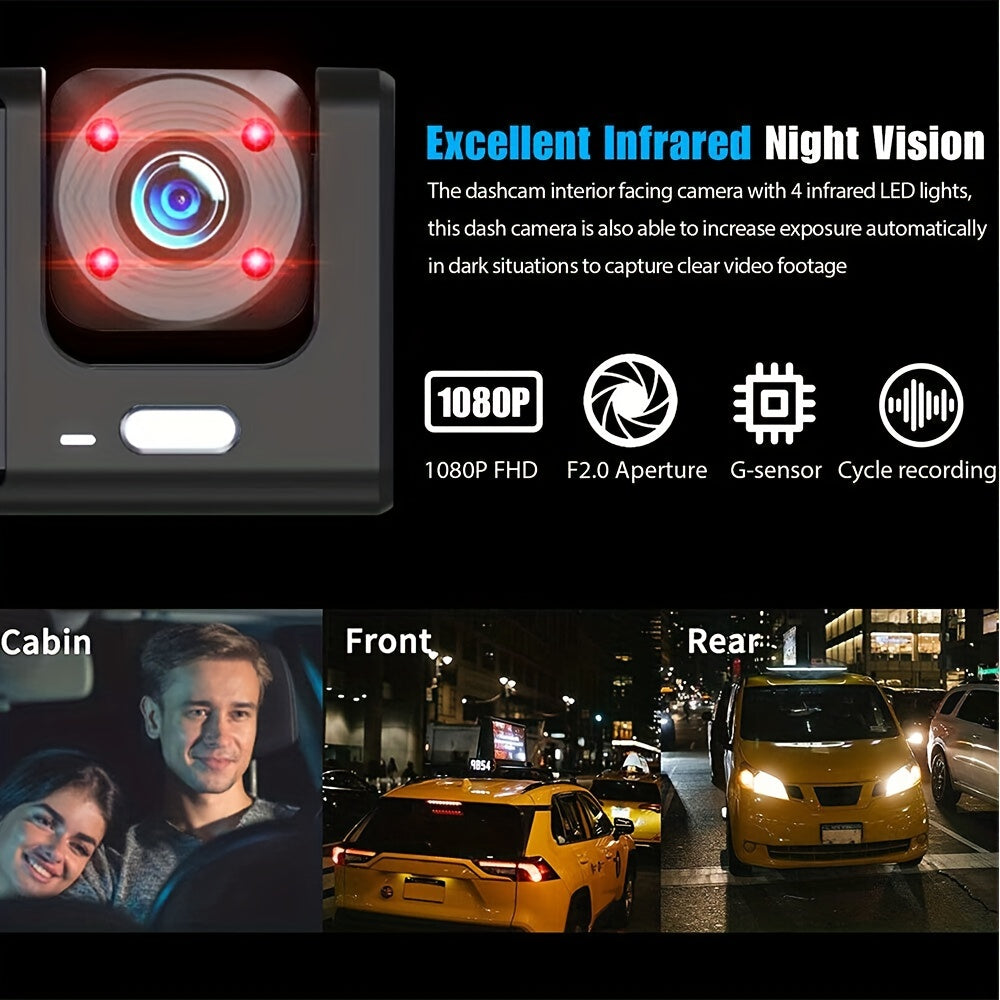 🚗Safe Driving🚗3 Channel Camera Cycle Video Recorder