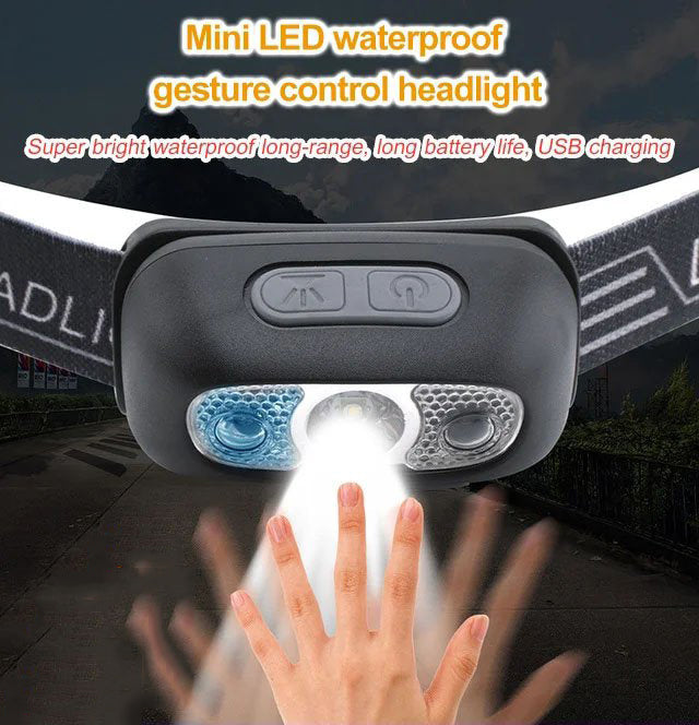 Mini LED Waterproof Gesture Control Headlight