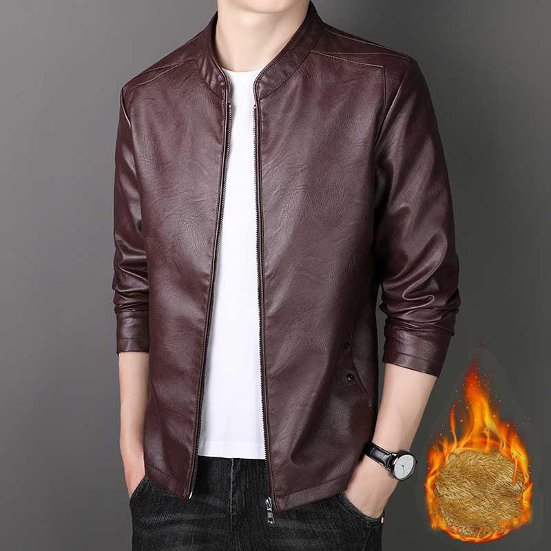 🔥Clearance Sale🔥Men's Stand Collar Faux Leather Jacket