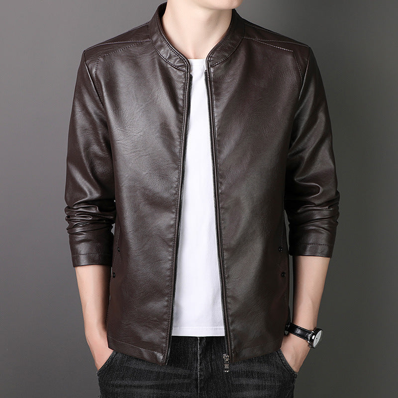 🔥Clearance Sale🔥Men's Stand Collar Faux Leather Jacket