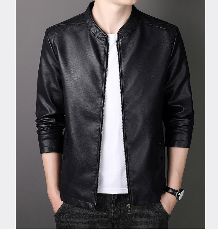 🔥Clearance Sale🔥Men's Stand Collar Faux Leather Jacket