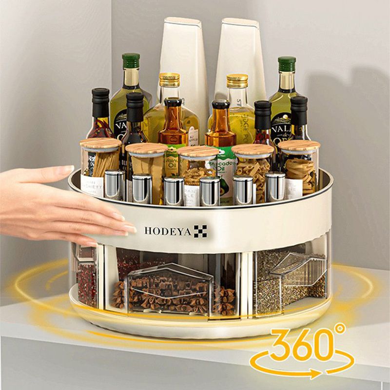 ⏳Multifunctional 360-Degree Rotating Double Tier Storage Shelf