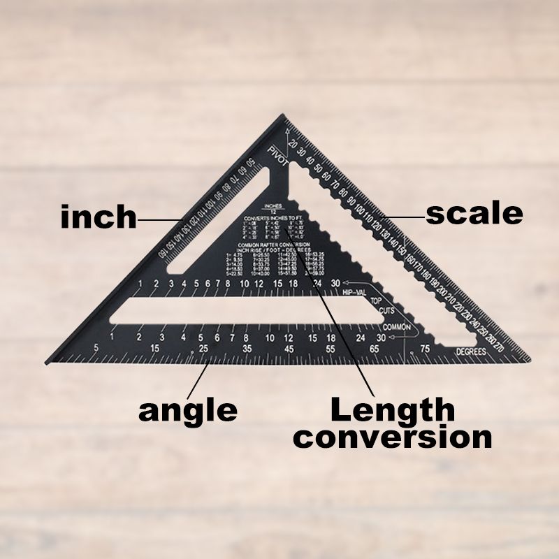 Woodworking Triangle Ruler 7-12-inch