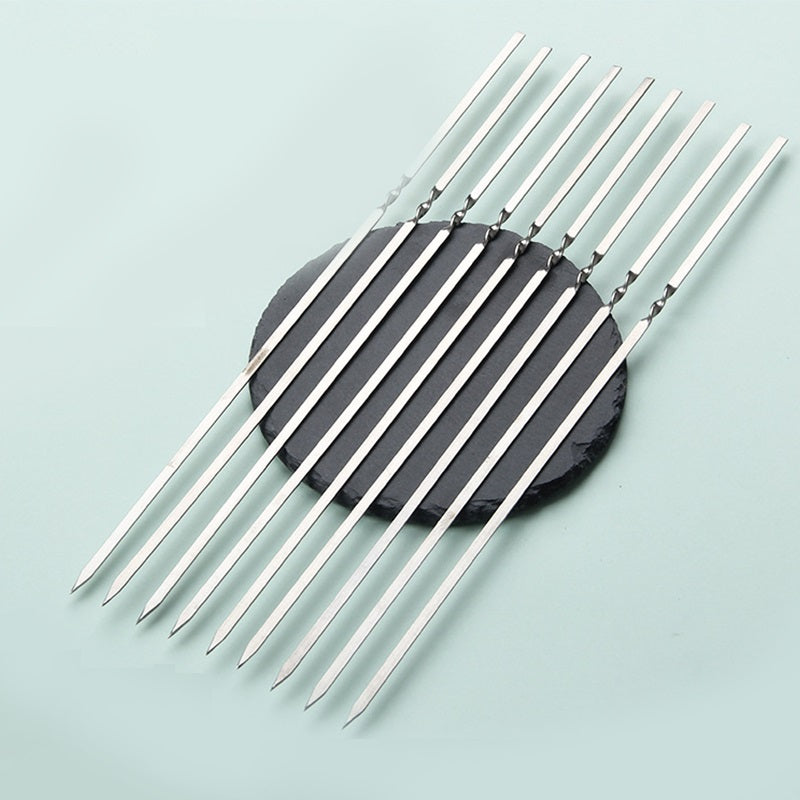 🔥 Make grilling an art this summer! Food grade flat stainless steel BBQ skewers