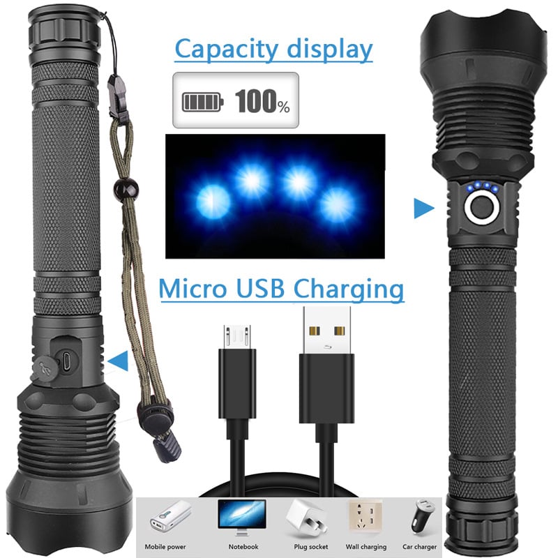 💯Limited Time Half Price-🔦Super Bright, Powerful, High Lumen, Long Size Tactical Flashlight with Rechargeable Batteries🔥