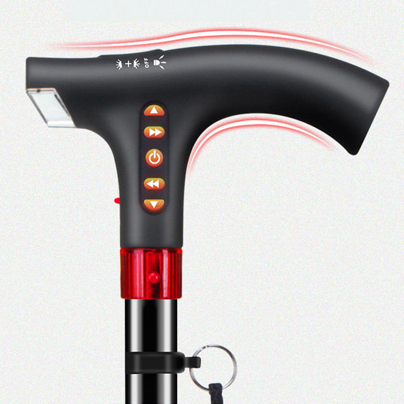 Intelligent Elderly Walking Stick with LED Light