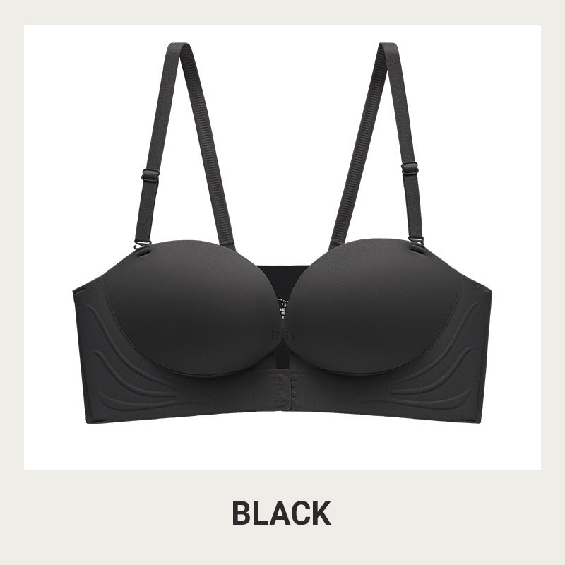 Invisible Strap Front Buckle Push Up Bra