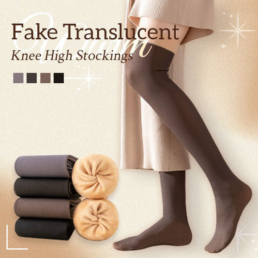 Fake Translucent Warm Knee High Stockings