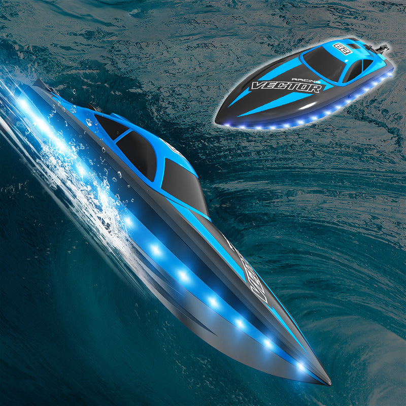 RC High Speed Yacht Electric Boat with LED Lights