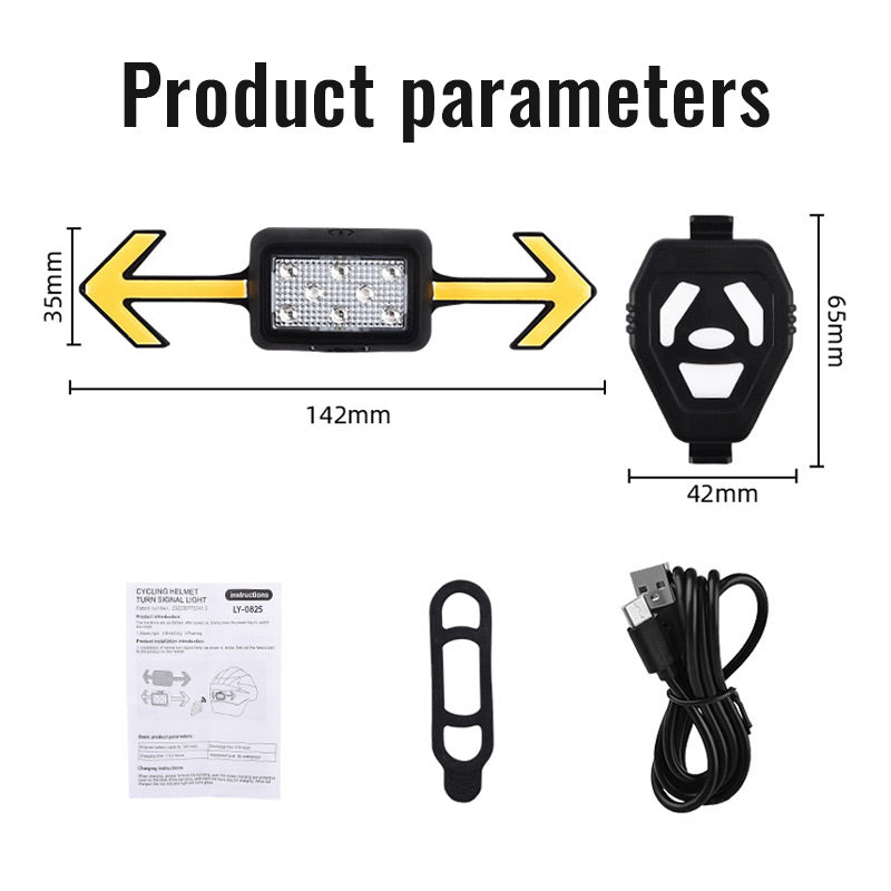 Bicycle Helmet Turn Signal Light