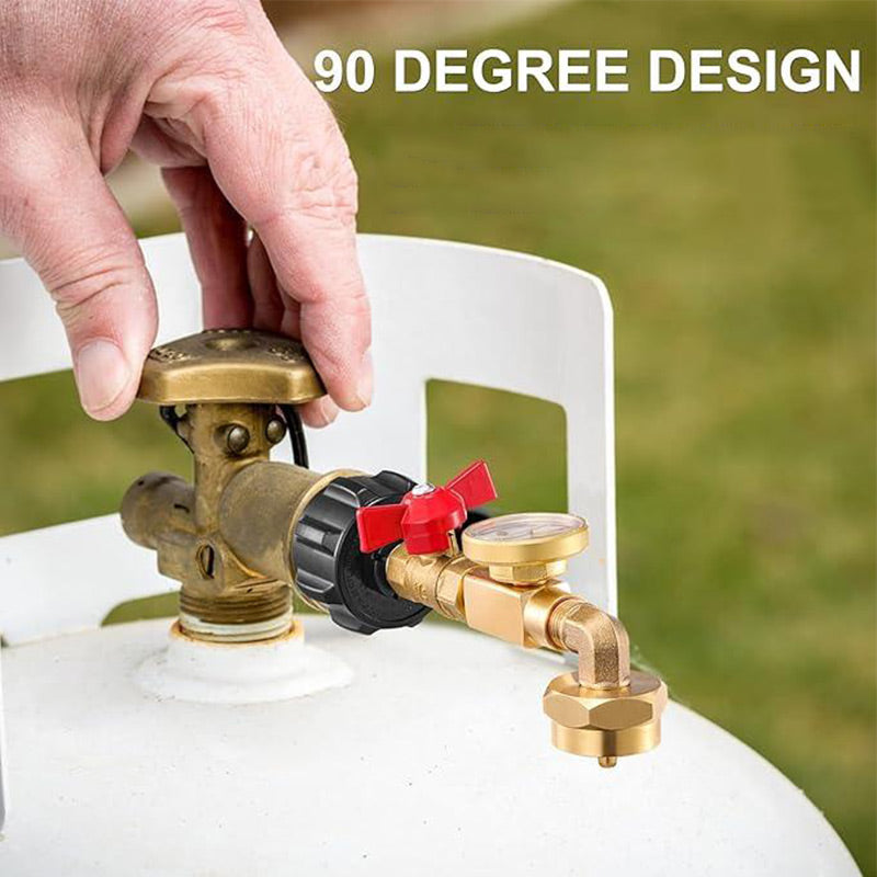 Propane Refill Elbow Adapter with Gauge