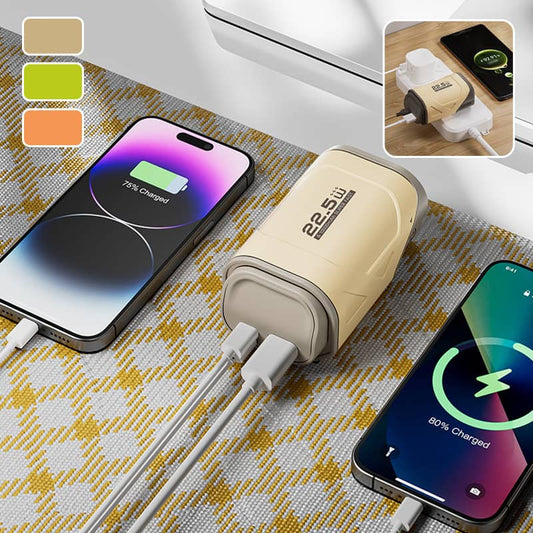 Travel-Friendly 10000mAh Power Bank with Dual Cable Charger