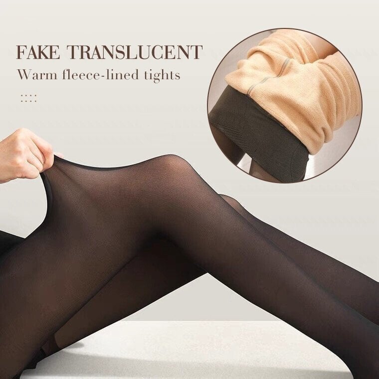 ❄️Winter protection 50% OFF❄️Flawless Legs Fake Translucent Warm Plush Lined Elastic Tights