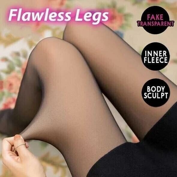 ❄️Winter protection 50% OFF❄️Flawless Legs Fake Translucent Warm Plush Lined Elastic Tights