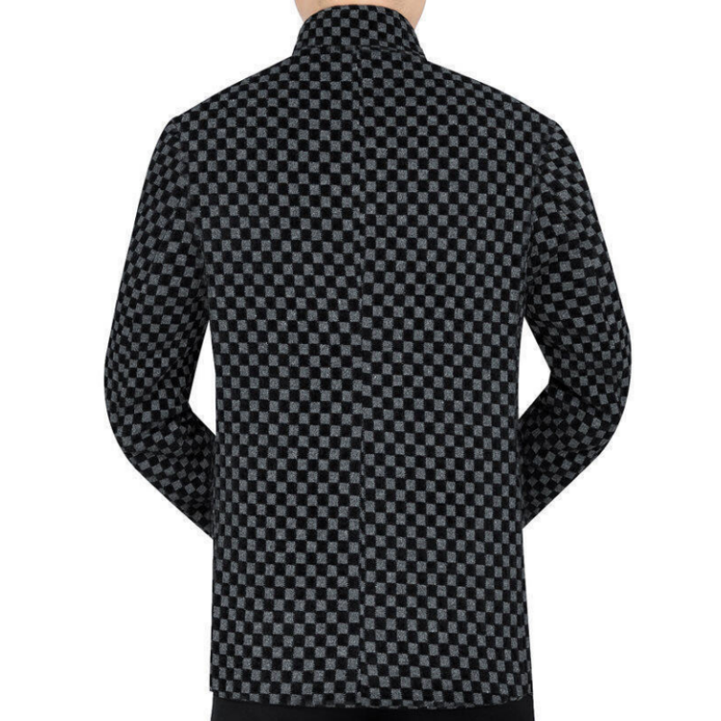 Men’s Trendy Checkered Warm Jacket with Pockets