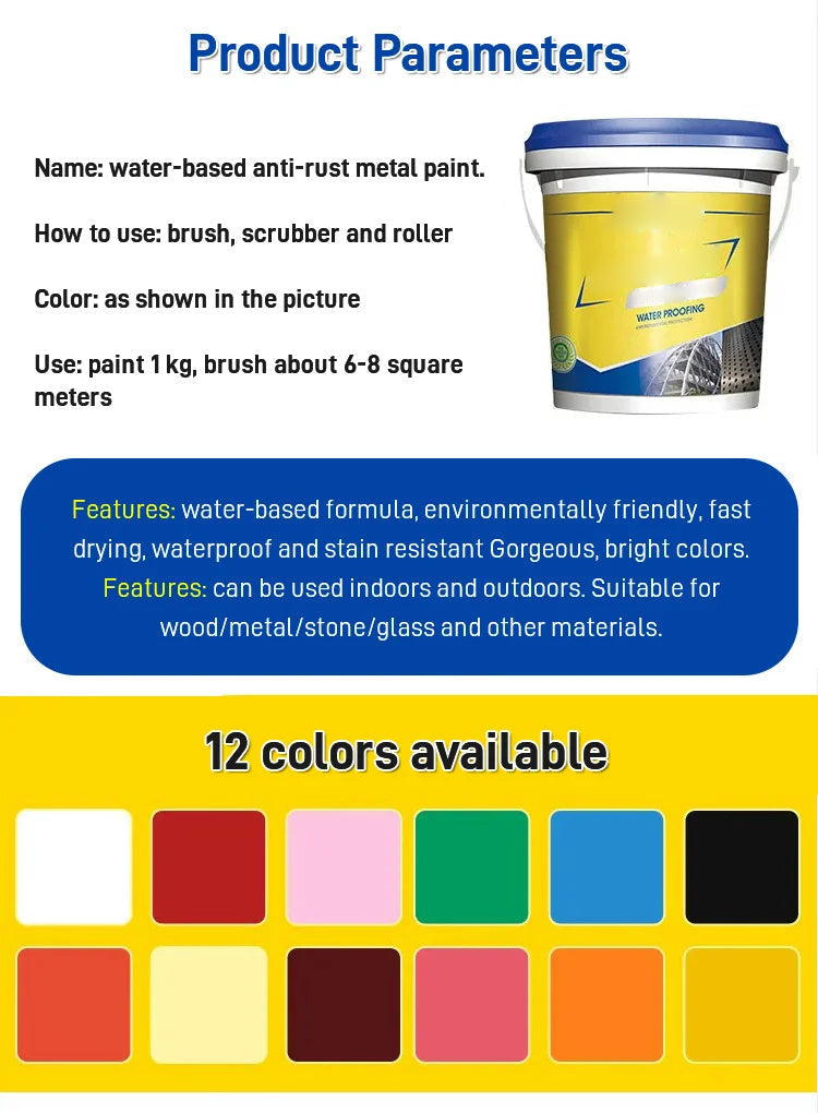 Water-based rust-proof paint metal paint