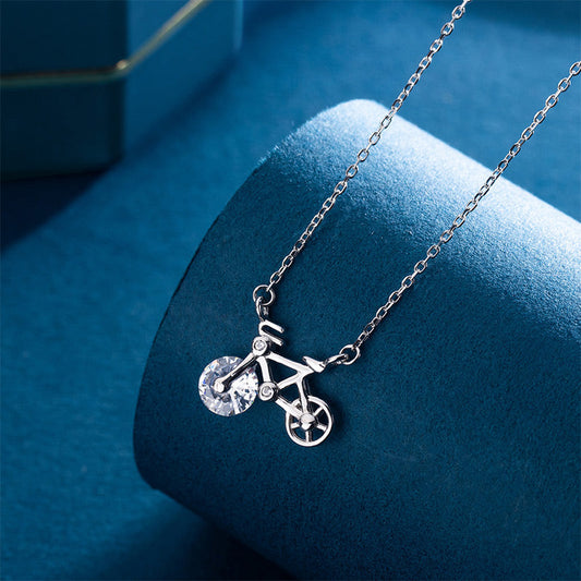 Women’s Elegant Bicycle Pendant Necklace