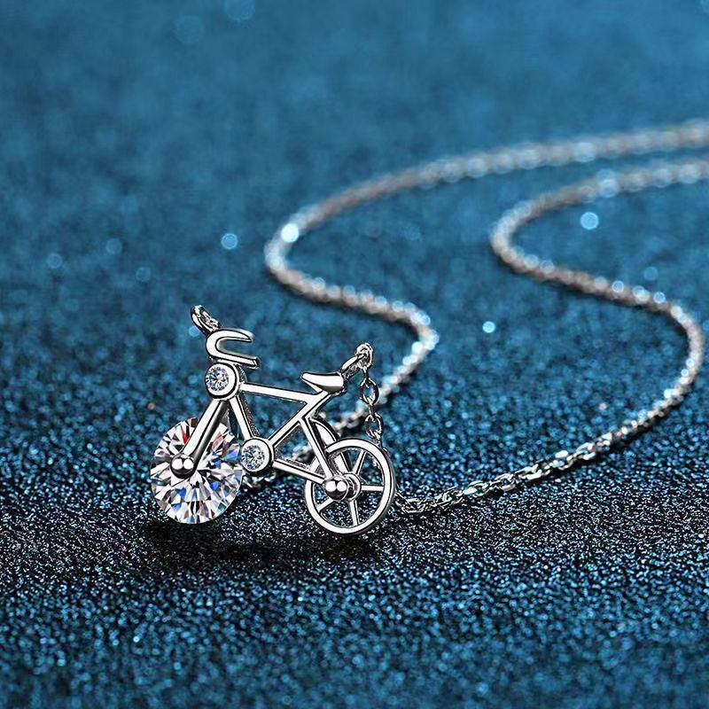 Women’s Elegant Bicycle Pendant Necklace