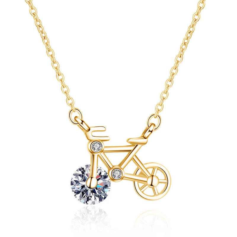 Women’s Elegant Bicycle Pendant Necklace