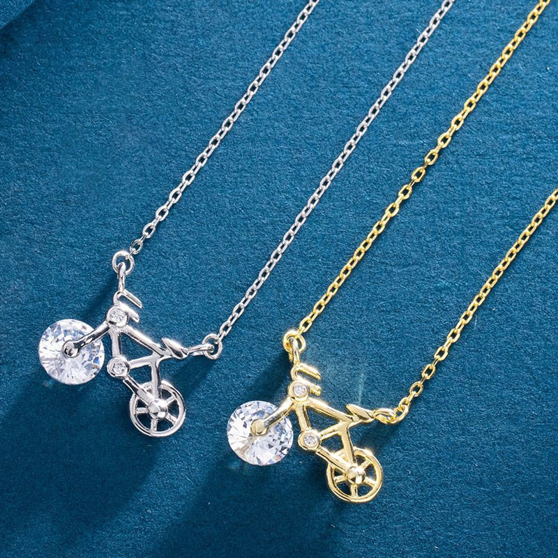 Women’s Elegant Bicycle Pendant Necklace