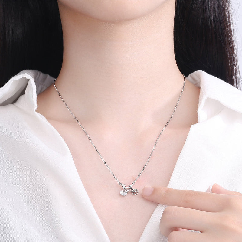 Women’s Elegant Bicycle Pendant Necklace