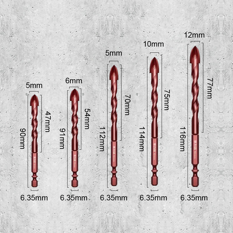 4-Edge Hole-Punching Phillips Drill Bits