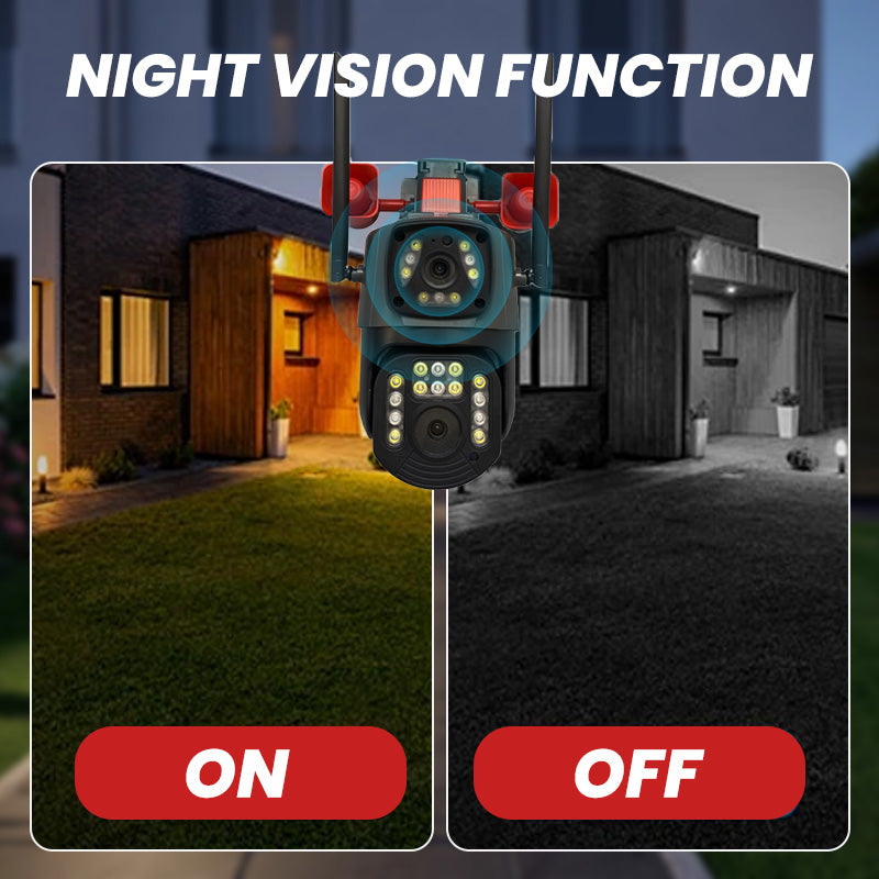 Waterproof Night Vision Dual Lens Security Camera