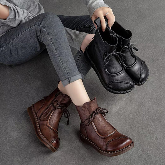 Fall and Winter Comfortable Round Toe Low Heel Soft Sole Short Boots (Free Shipping)