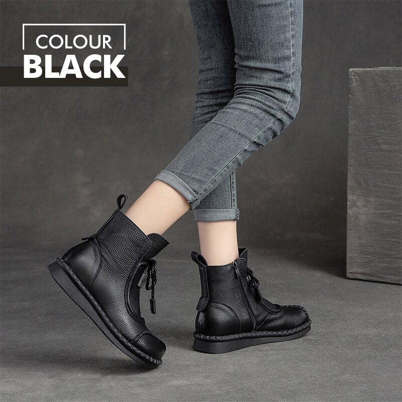 Fall and Winter Comfortable Round Toe Low Heel Soft Sole Short Boots (Free Shipping)