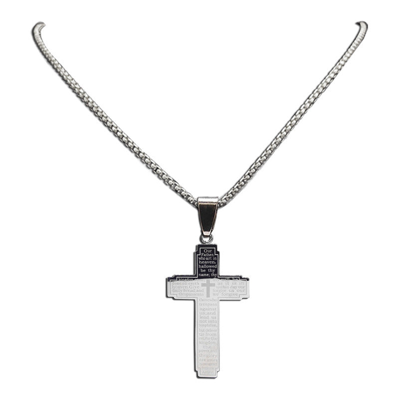 Cross Pendant Necklace with Bible Verse