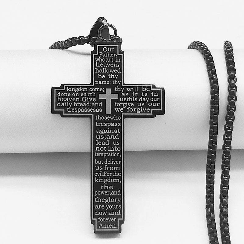 Cross Pendant Necklace with Bible Verse