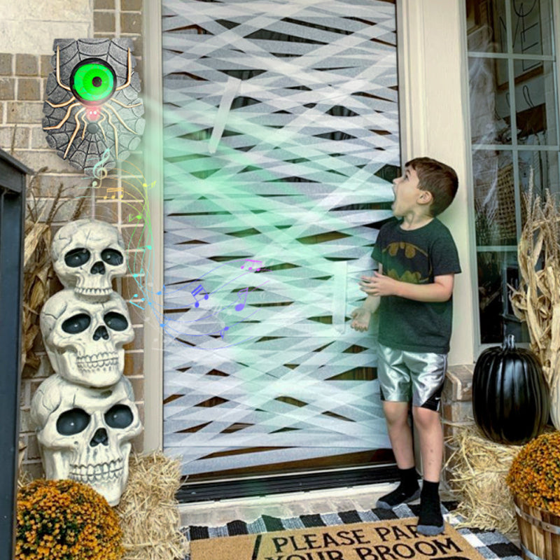 Spider-Eye Rotating Doorbell with Creepy Glowing Effect