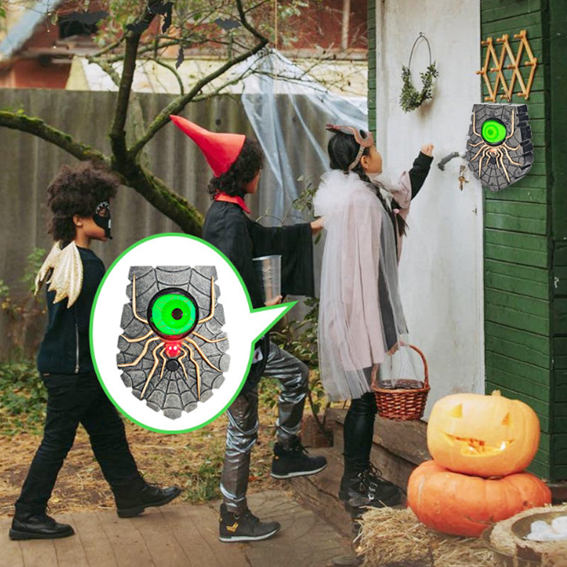 Spider-Eye Rotating Doorbell with Creepy Glowing Effect