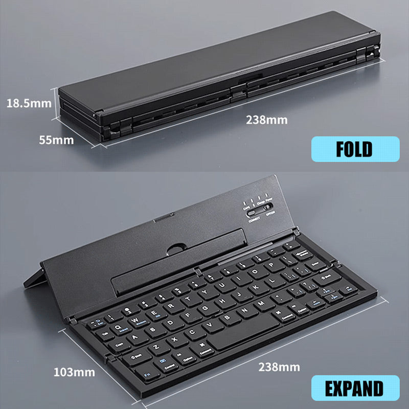 Portable Foldable Wireless Bluetooth Keyboard