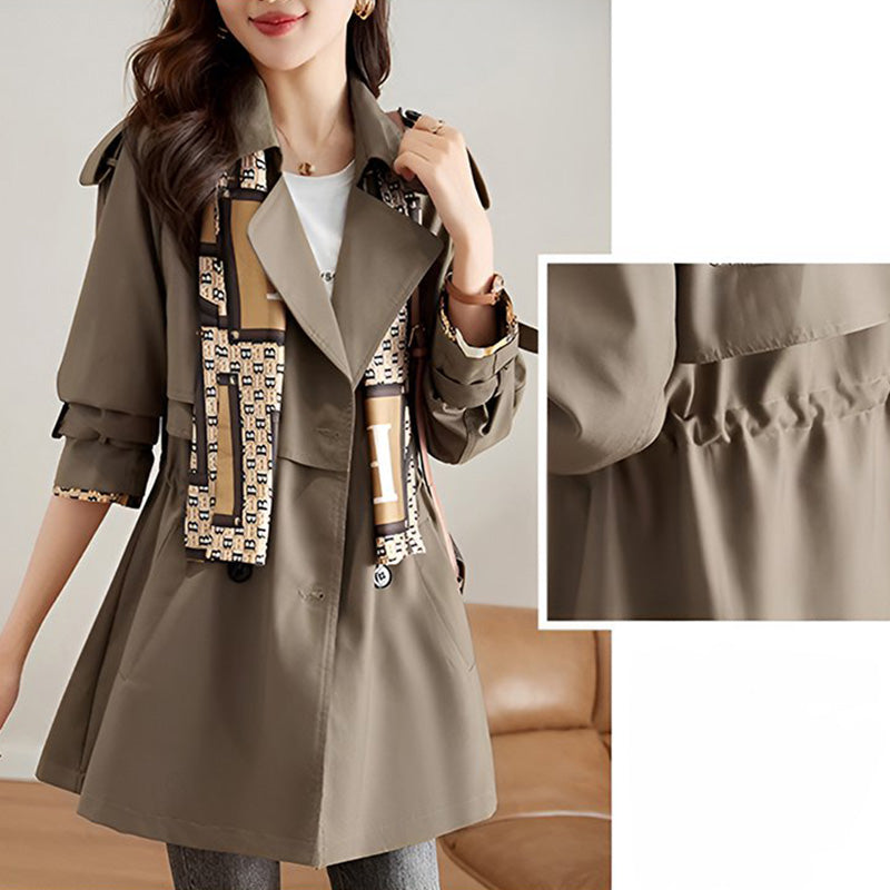 Women's Slimming Mid-Length Lapel Trench Coat