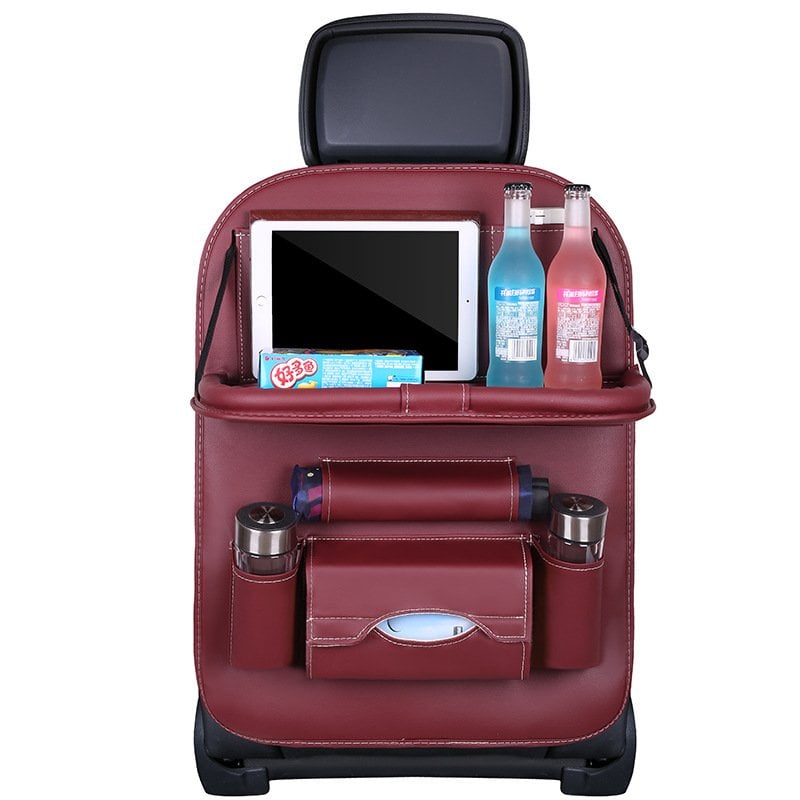 Car Back Seat Leather Organizer Storage Bag with Foldable Table ✈️Free shipping