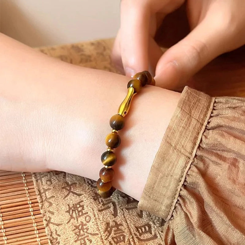 6mm Tiger Eye Beaded Bracelet for Men & Women