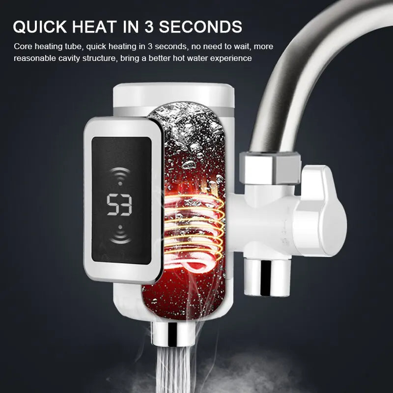 Hot Water Faucet With Digital Display(Comes with a universal plug)