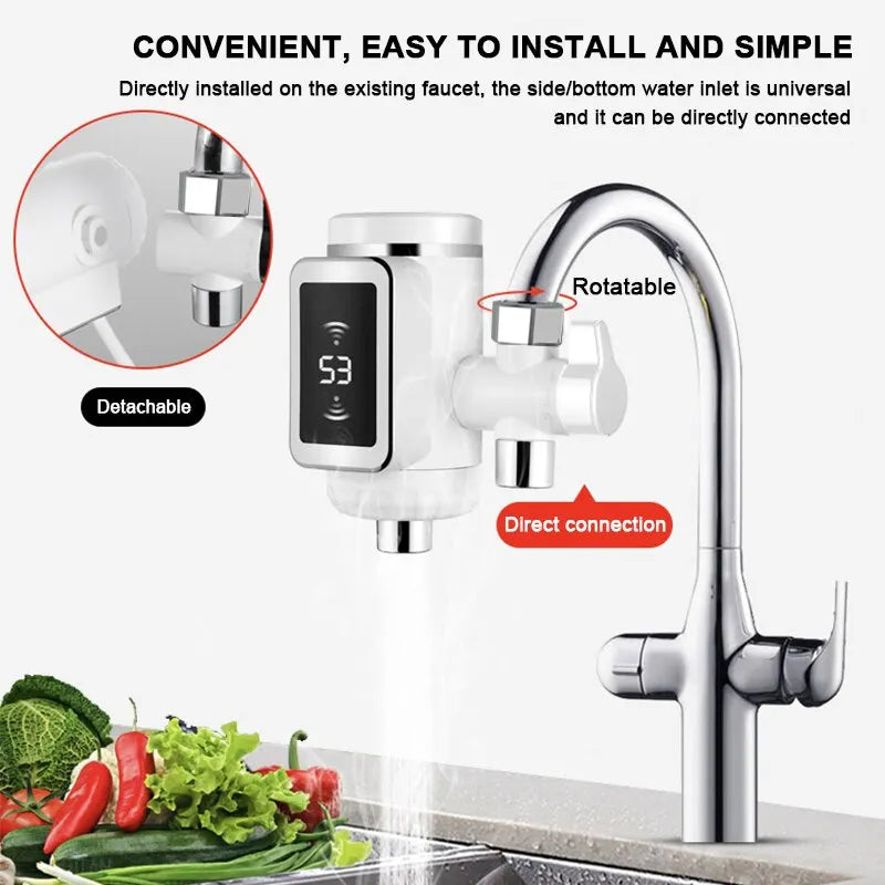 Hot Water Faucet With Digital Display(Comes with a universal plug)