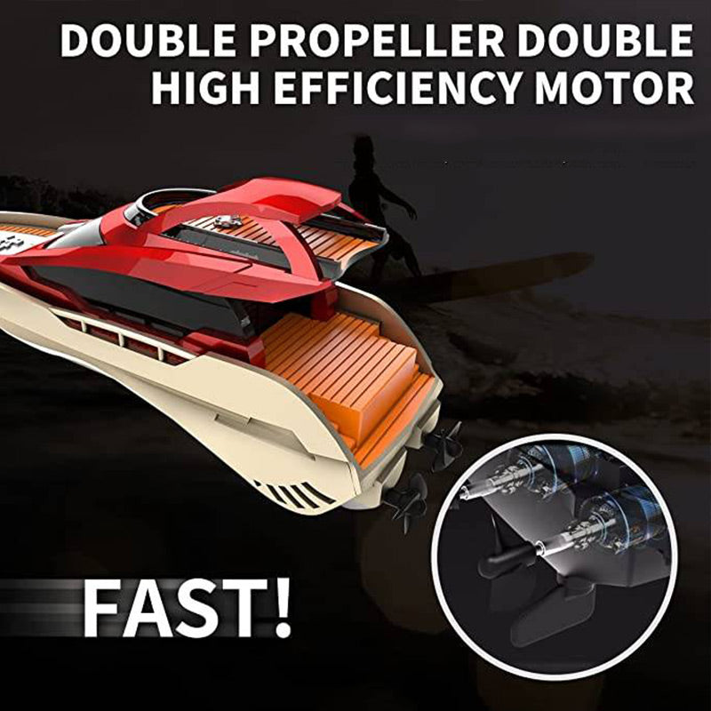 Mini 2.4G RC High-Speed Boat with LED Lights