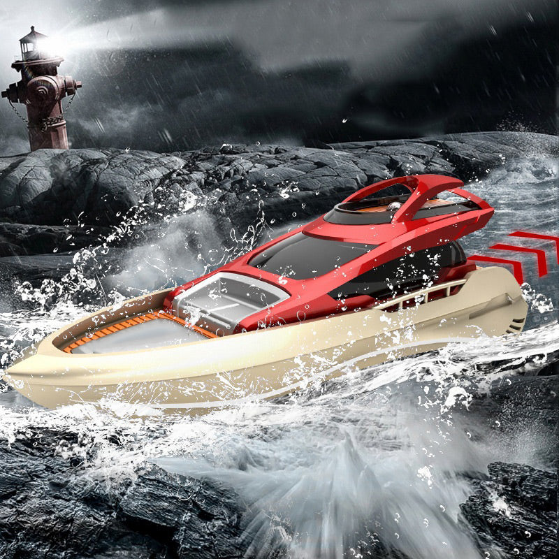 Mini 2.4G RC High-Speed Boat with LED Lights