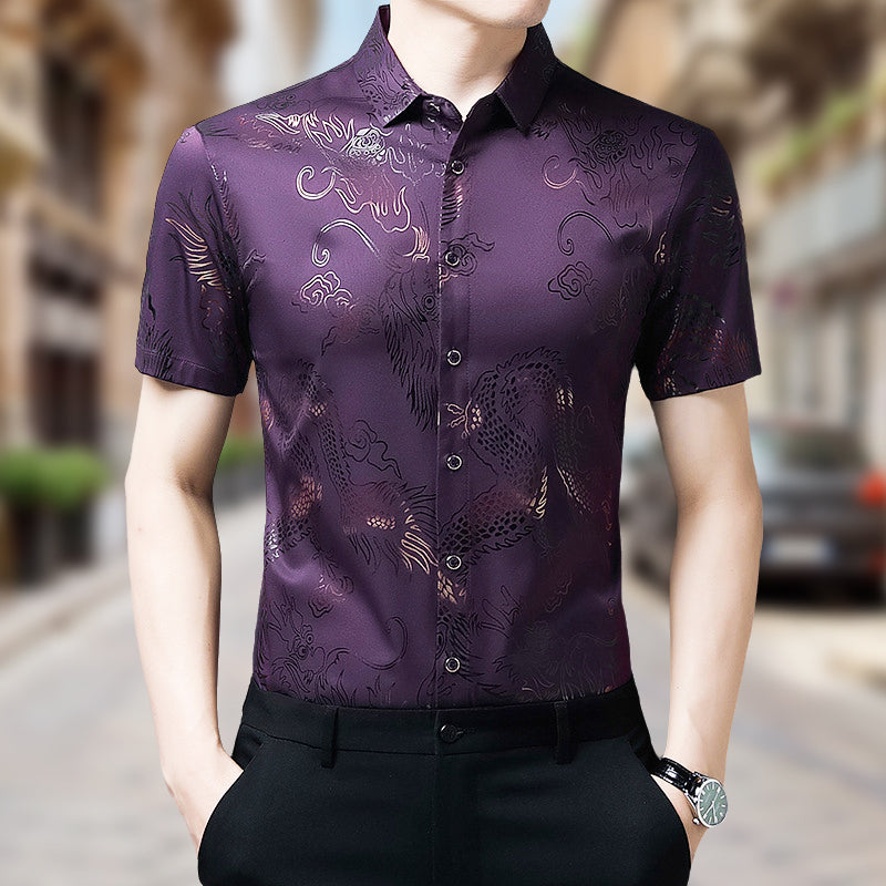 Men's Ice Silk Short Sleeve Shirt